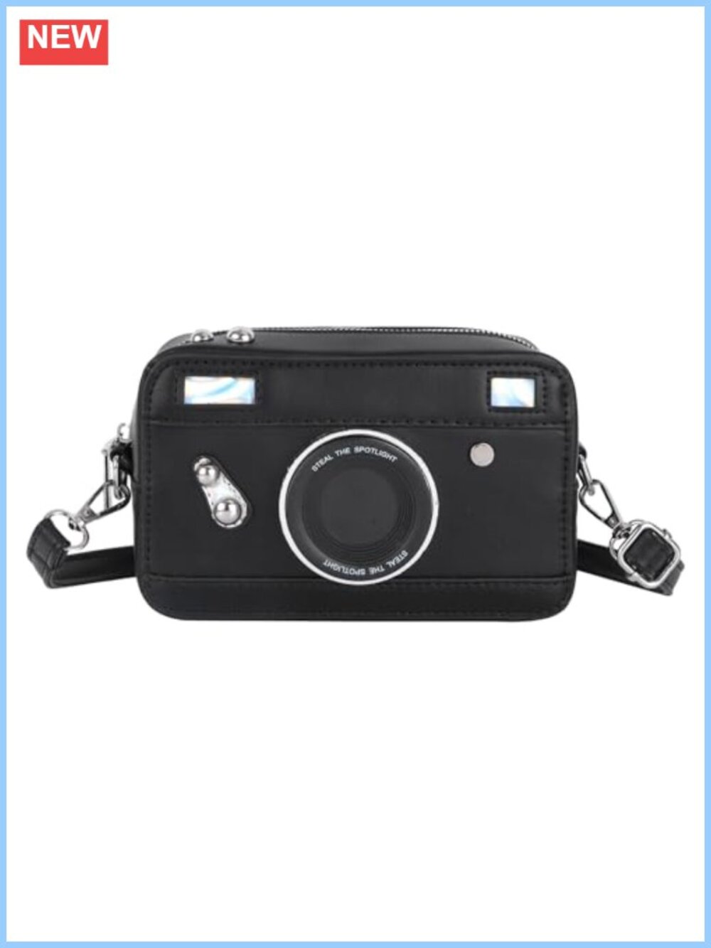 Camera Shaped Crossbody Bag PU Leather Shoulder Handbag Women